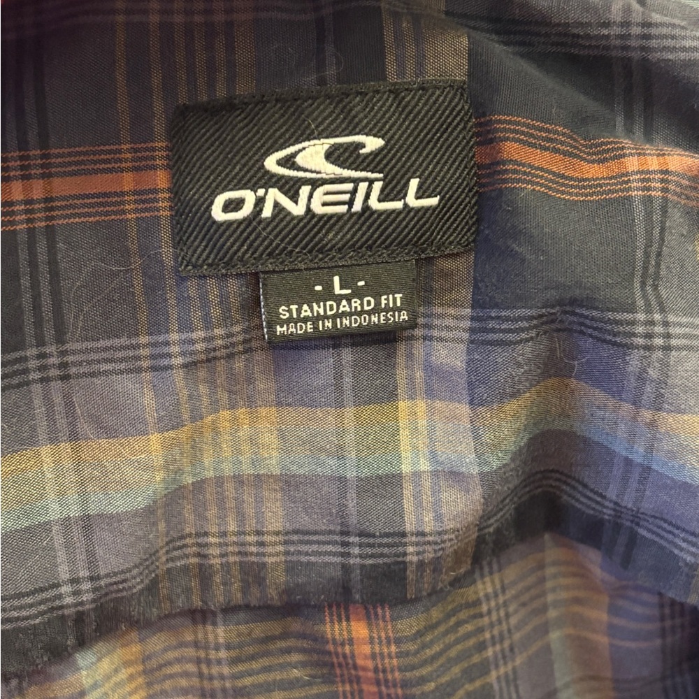 O'Neill Casual Button Down Shirt Blue and Orange